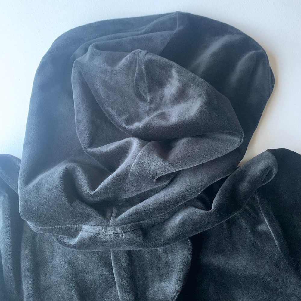 FILA Women's Velour Track Jacket Quarter Zip Hoodie Black Size MEDIUM Y2K - Picture 3 of 9